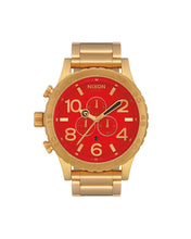 Load image into Gallery viewer, Nixon 51-30 Chrono - Gold / Red Dial