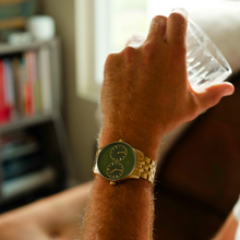 Load image into Gallery viewer, Maxum x TaylorSteele Green/Gold Watch Limited Edition 041/100