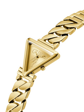 Load image into Gallery viewer, Guess Ladies Fame Triangle Case Gold Case & Band – GW0859L2