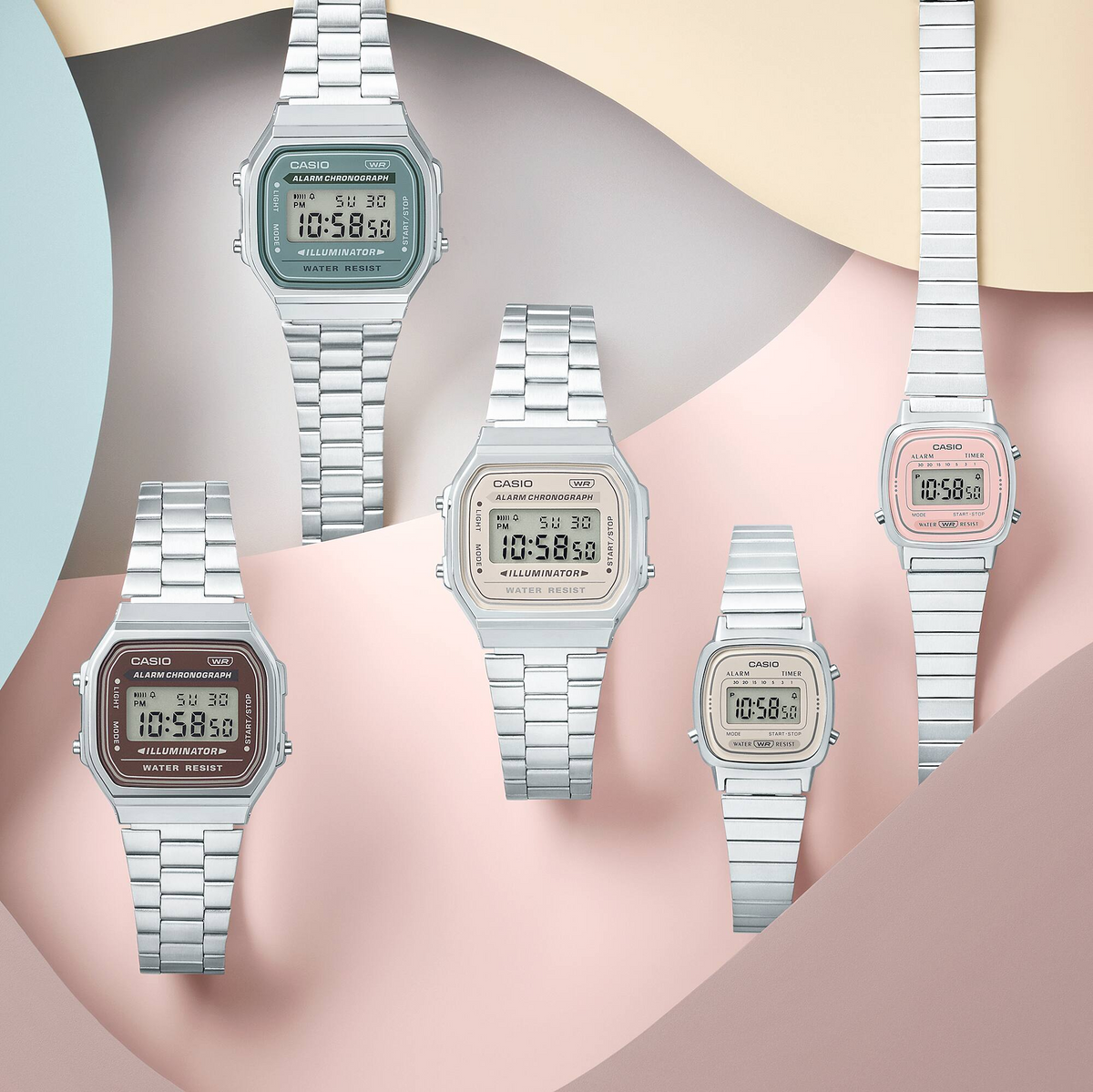 Casio Digital Vintage Urban Green Face Watch A168WA-3A