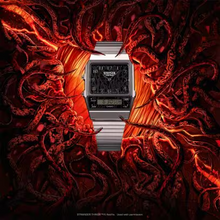 Load image into Gallery viewer, Casio x Stranger Things AQ800EST-1A Silver Analog & Digital Watch