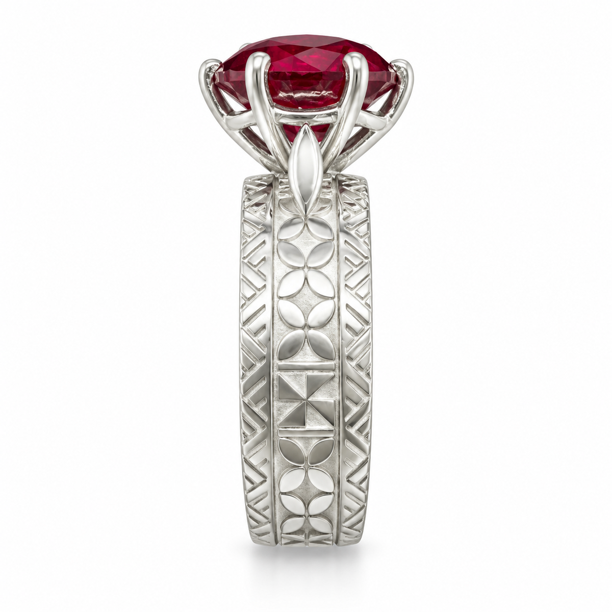 925 Sterling Silver Hawaiian Ruby Solitaire Ring