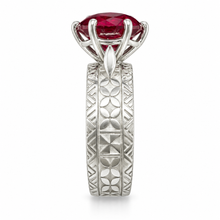 Load image into Gallery viewer, 925 Sterling Silver Hawaiian Ruby Solitaire Ring
