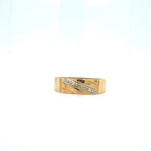 Load image into Gallery viewer, 9ct Gold Diagonal Diamond Channel Men's Ring