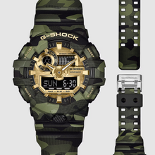Load image into Gallery viewer, GA-700CMG-3A Green Camo/ Gold G-Shock
