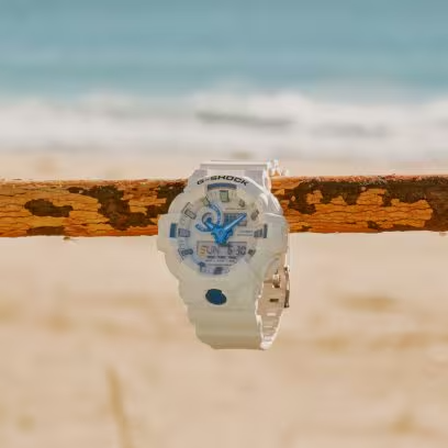 GA700HDS-7A G Shock White/Blue Analog-Digital Watch