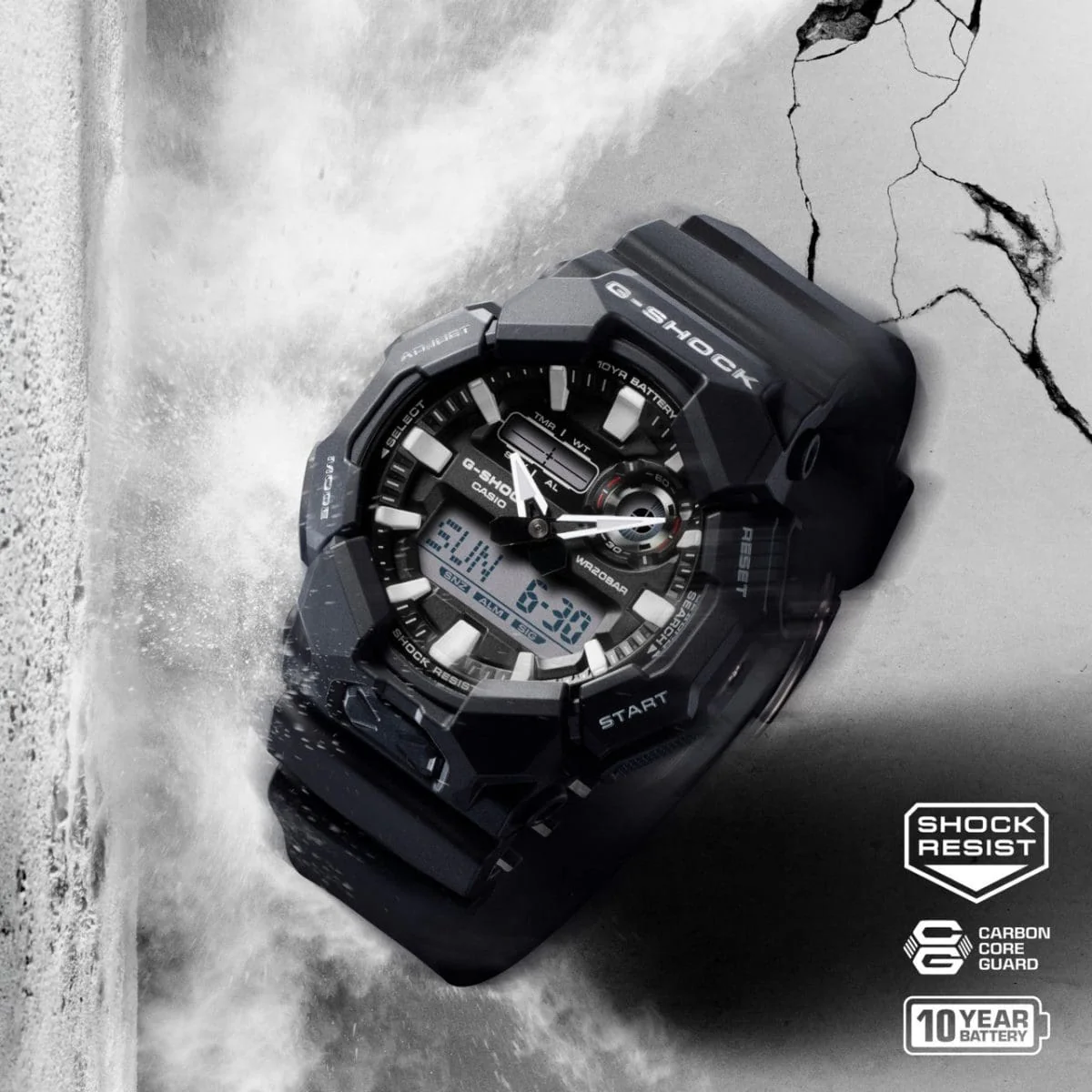 GA010-1A1 Black G-Shock Dual Time Watch