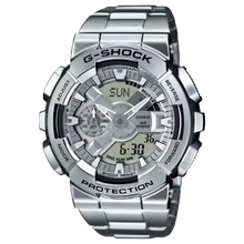 Load image into Gallery viewer, GM110D-8A G-Shock G-Steel Duel Time, Silver Dial & Case, Stainless Steel Band 200M