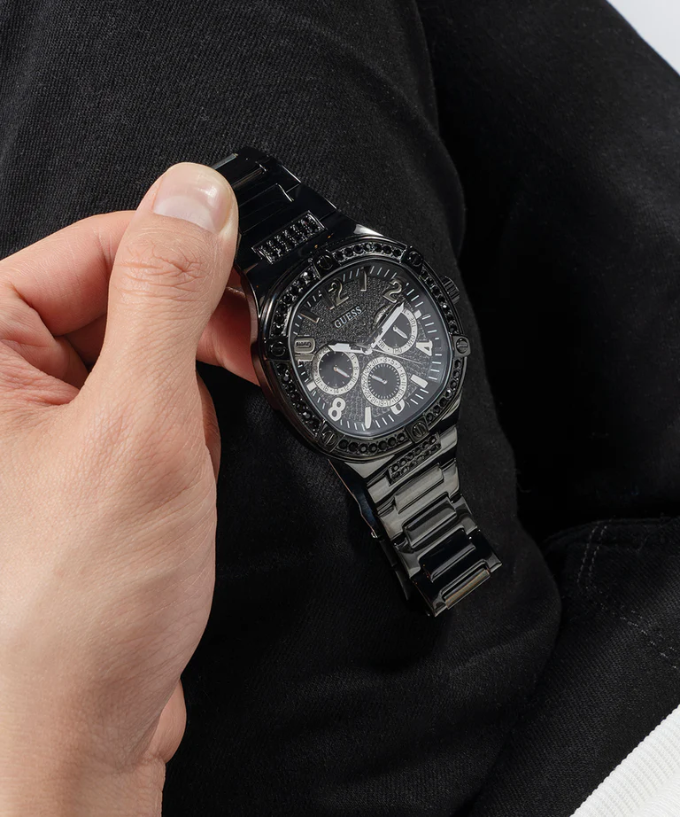 GUESS GW0576G3 Crystalized Case Black Duke Glitz Watch