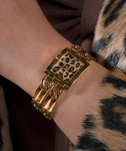 Load image into Gallery viewer, GW0807L2 GUESS Leopard Ladies Gold Tone Analog Watch 40th Anniversary Iconic Animal