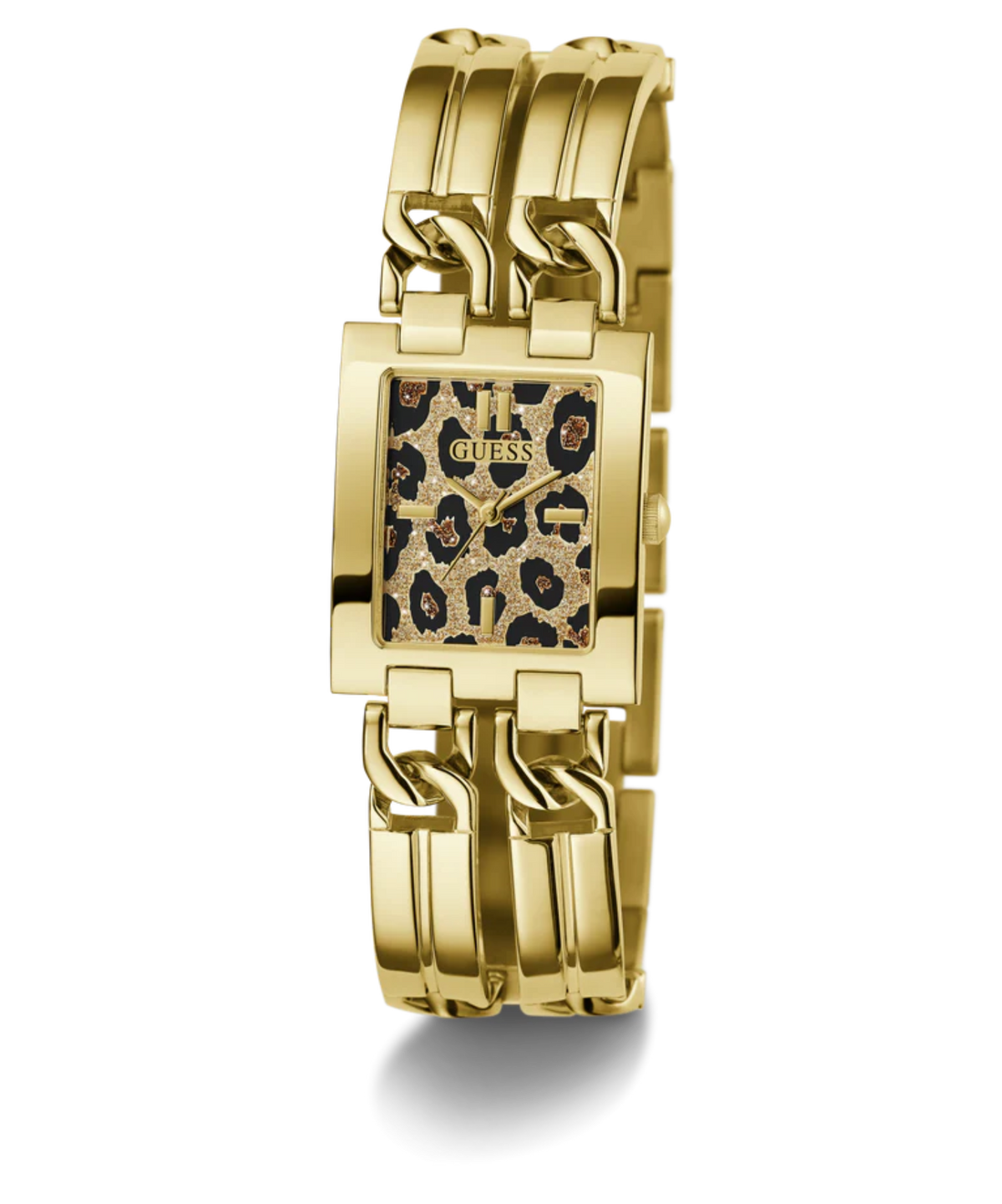 GW0807L2 GUESS Leopard Ladies Gold Tone Analog Watch 40th Anniversary Iconic Animal