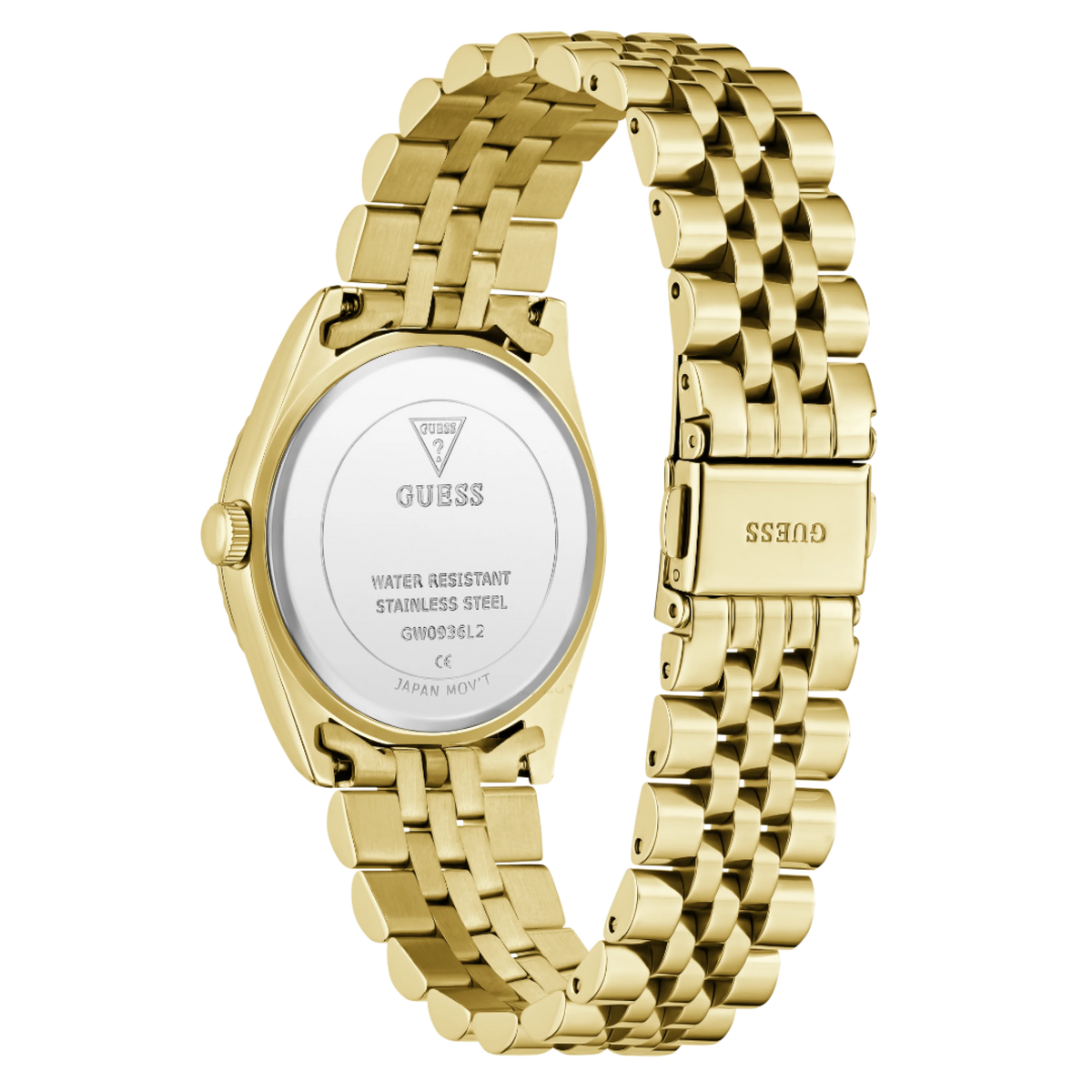 GW0936L2 GUESS Burgundy Sunray Ladies Gold-Tone Analogue Watch