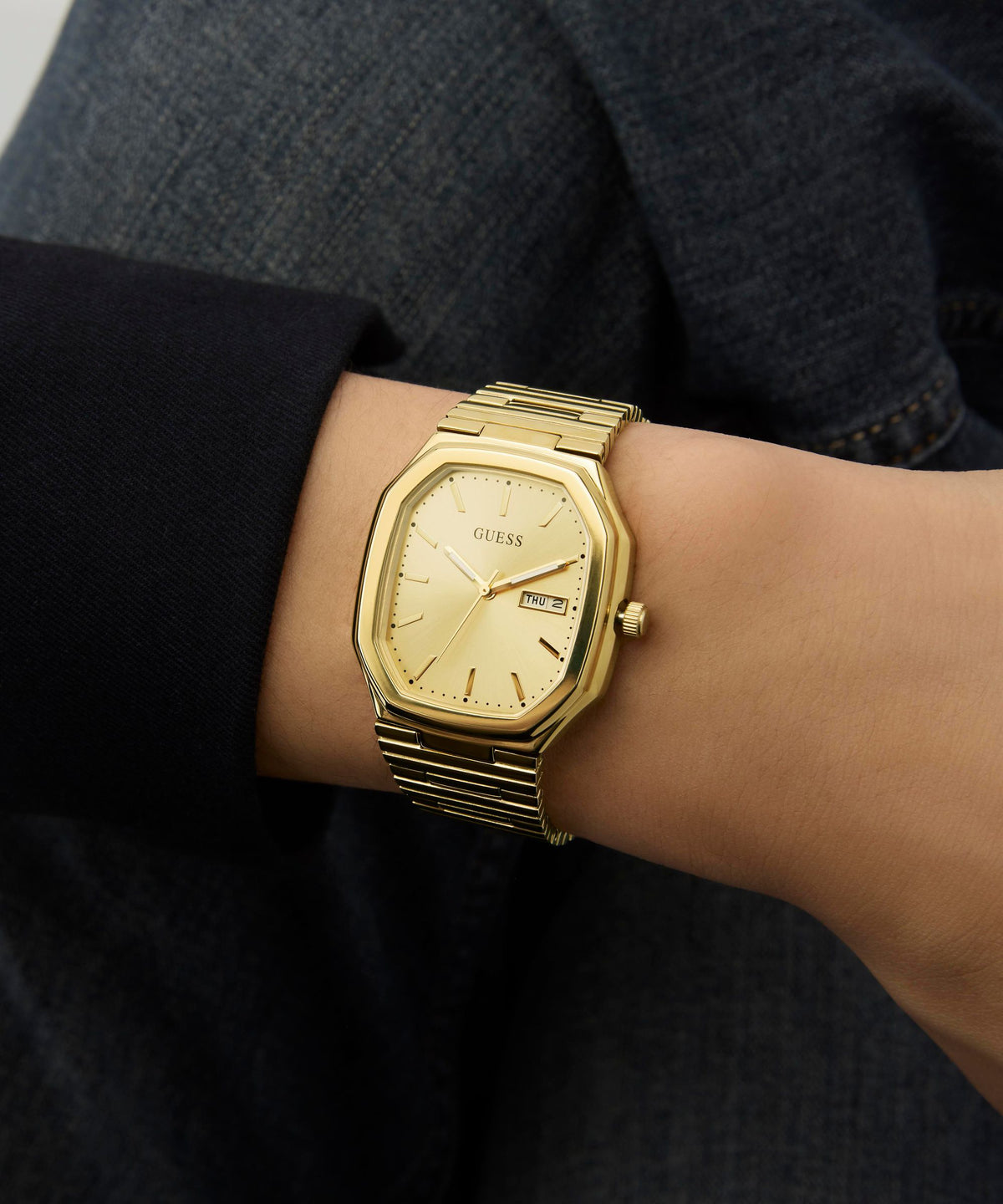 GUESS Gold Tone Date Watch GW0978G2