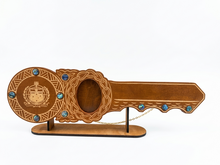 Load image into Gallery viewer, Traditional Samoan 21st Birthday Key with Paua Shell Inlay With Stand (Engraving Option)