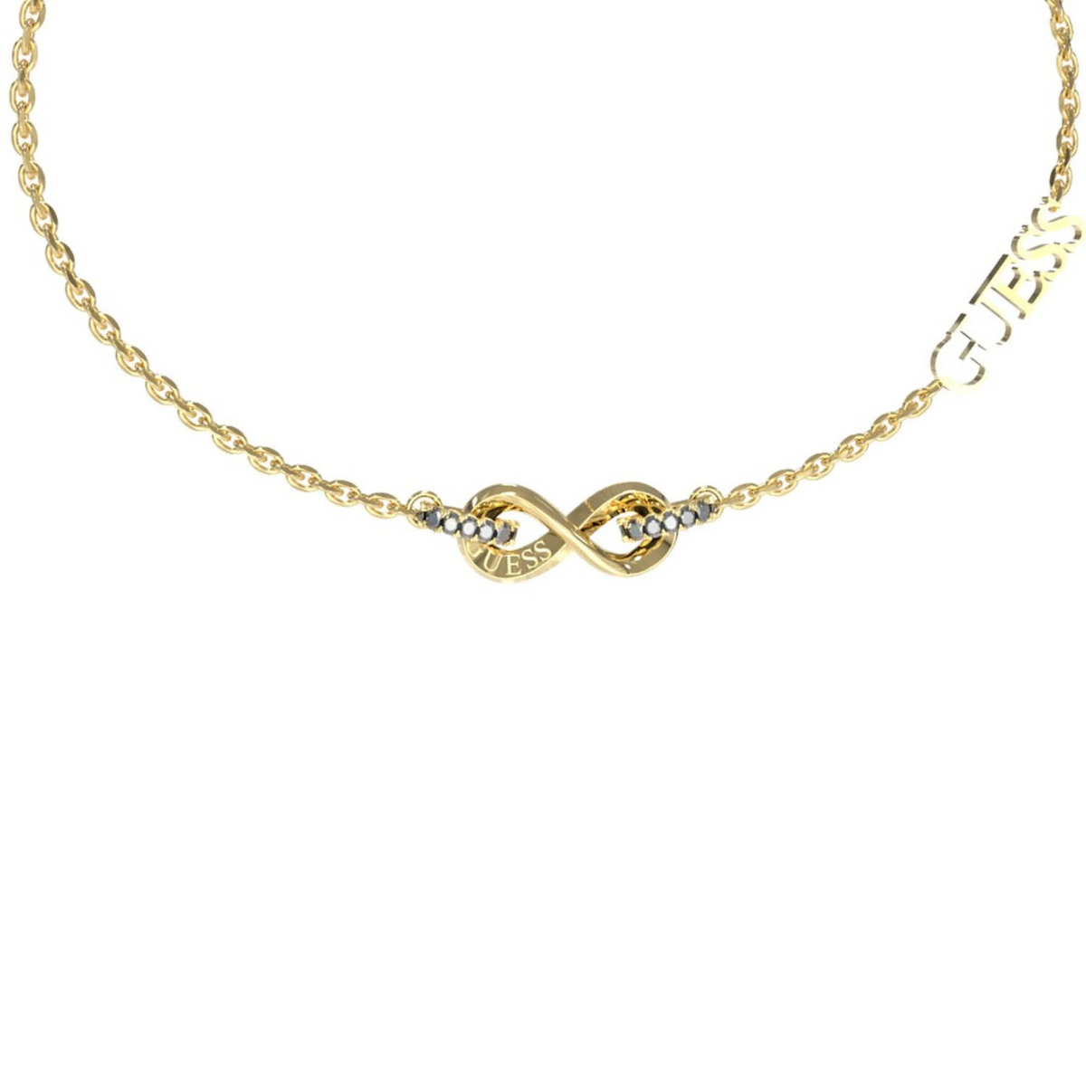 GUESS Gold Infinity Pave Links Bracelet JUBB03265JWYGL