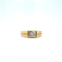 Load image into Gallery viewer, llusion Set 9ct Gold Single Diamond Star-Set Men's Ring