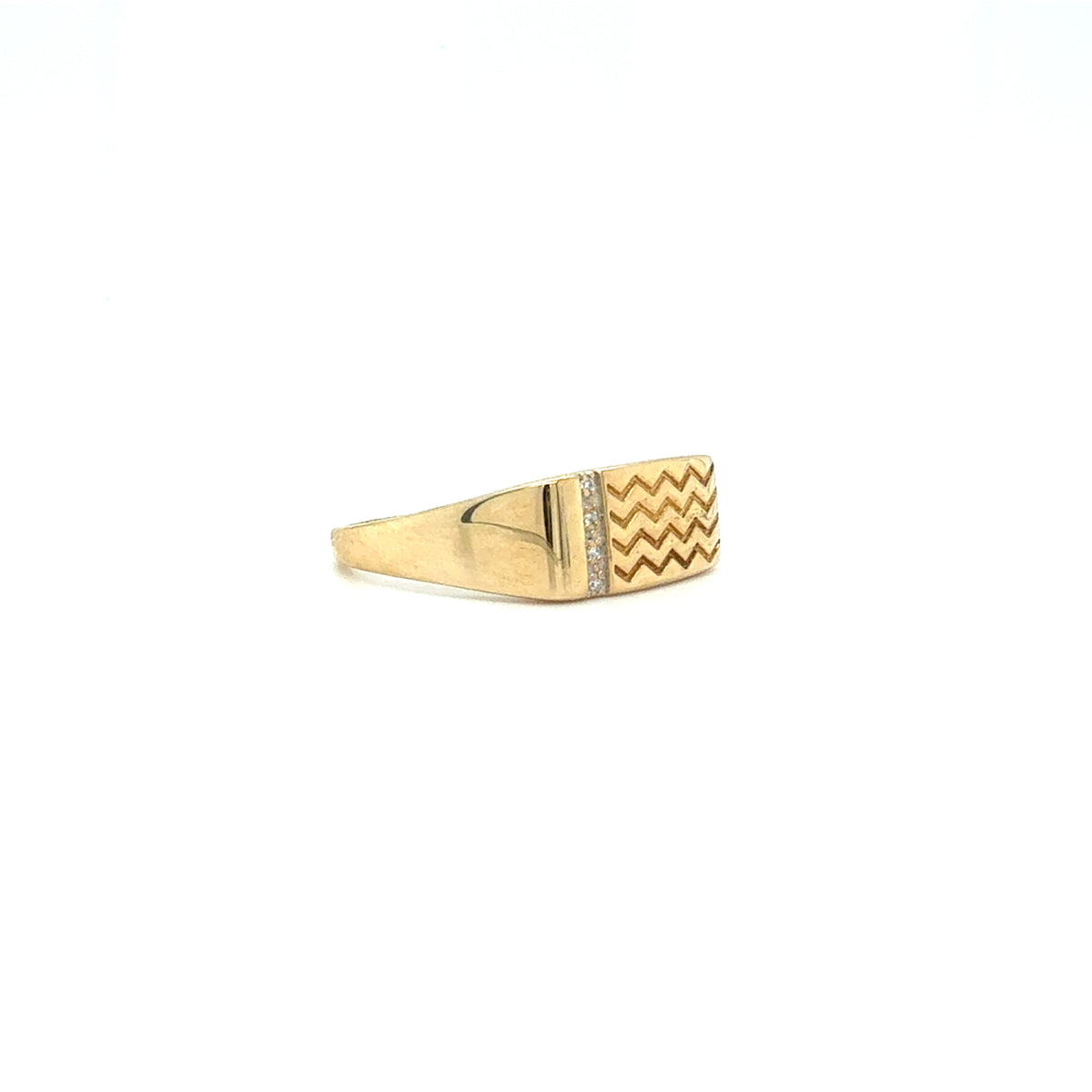 9ct Gold Diamond Zig-Zag Band