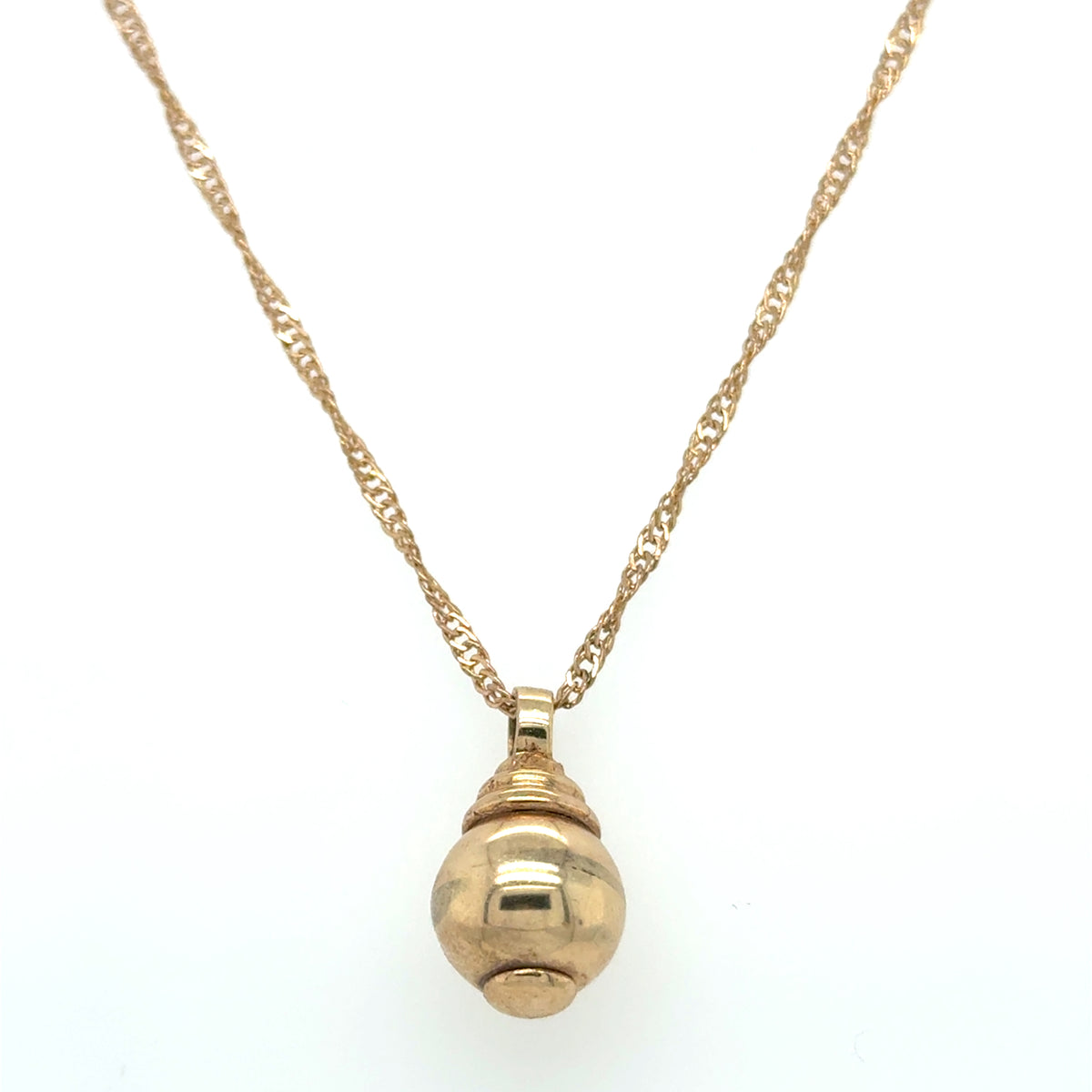9ct Gold Decorative Droplet Euro Ball Pendant