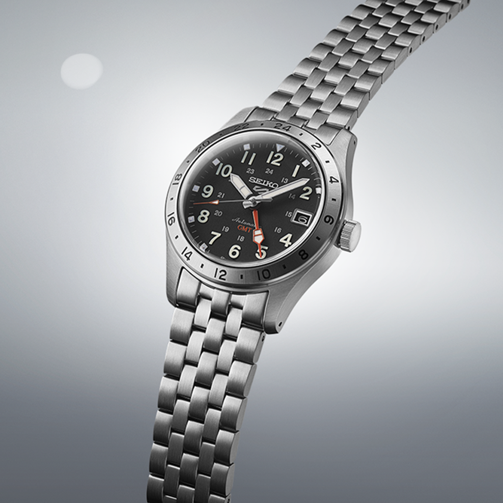 SSK023K Seiko 5 Sports Watch Silver/Black