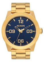 Load image into Gallery viewer, Nixon Corporal Stainless Steel Watch Gold / Blue Sunray / Gold