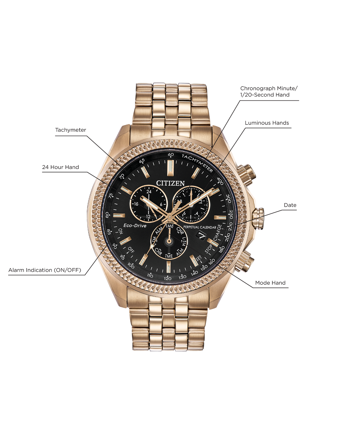 Citizen Rose Gold Steel Eco-Drive Watch BL5563-58E