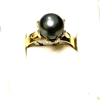 Black pearl online ring gold