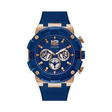 Load image into Gallery viewer, GW0264G4 Guess Navigator Blue Dial Rose Gold Case Blue Silicone Gents Watch