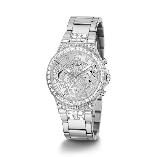 GUESS GW0320L1 LADIES MOONLIGHT SILVER TONE STAINLESS STEEL WATCH