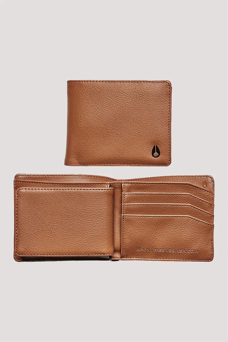 Nixon Pass Vegan Leather Coin Wallet Saddle
