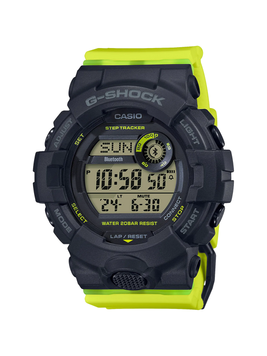 GMDB800SC-1BG-Shock Black & Yellow Sports Watch with Step Tracker