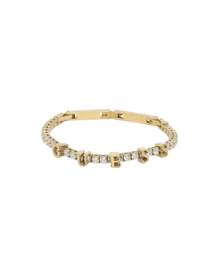 Guess Gold Arm Party Logo Tennis Bracelet JUBB04 218JW YG T/U