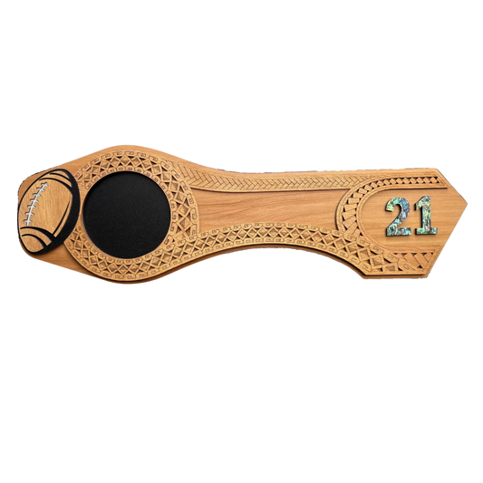 Polynesian Rugby 21st & Celebration Key With Stand (Engraving Option)