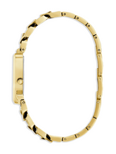 Load image into Gallery viewer, Guess Ladies Fame Triangle Case Gold Case &amp; Band – GW0859L2
