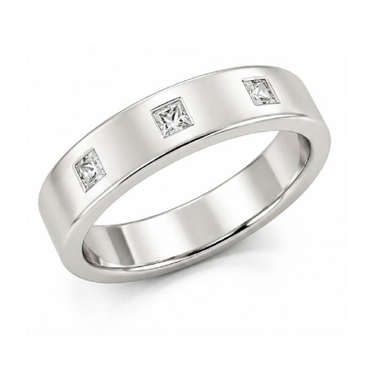 925 Sterling Silver Cubic Zirconia Flush Set Band Ring