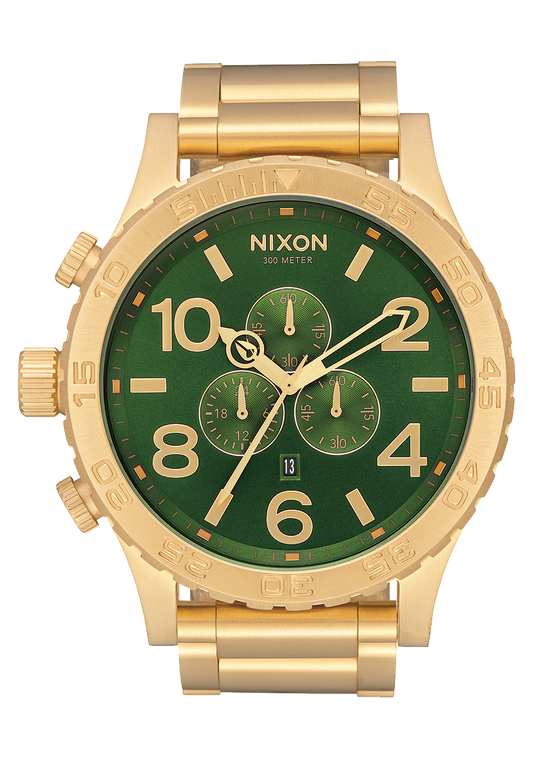 Nixon 51-30 Chrono Gold & Green Sunray Analog Watch