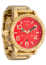 Load image into Gallery viewer, Nixon 51-30 Chrono - Gold / Red Dial

