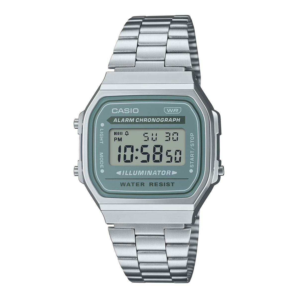 Casio Digital Vintage Urban Green Face Watch A168WA-3A