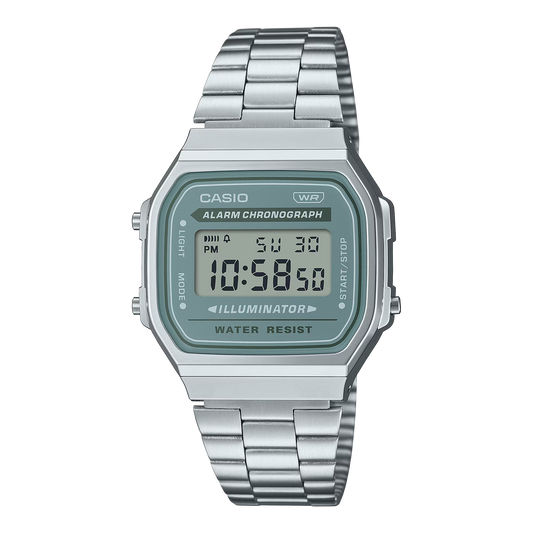 Casio Digital Vintage Urban Green Face Watch A168WA-3A
