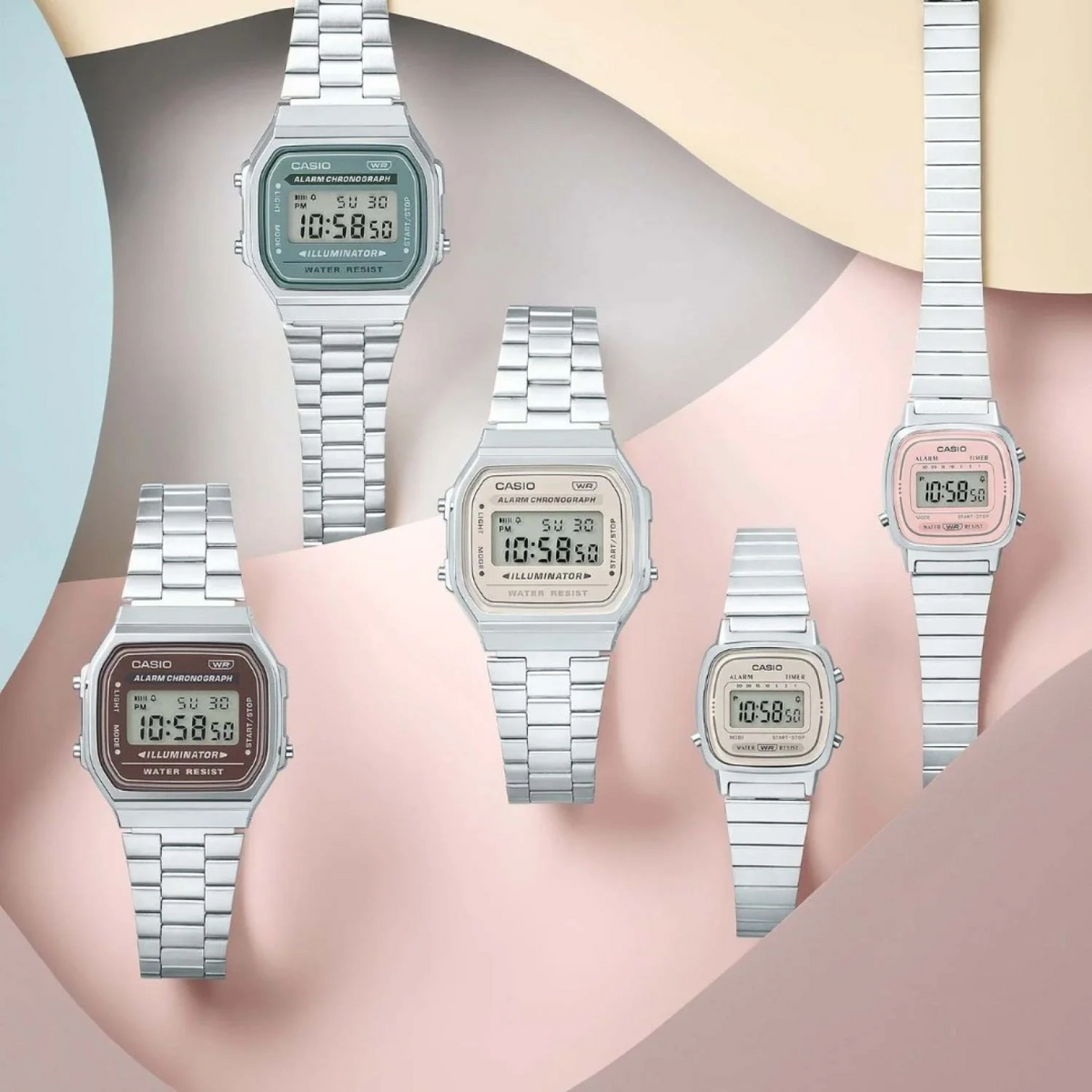 A168WA-8A Casio Vintage Series Watch Silver/Cream