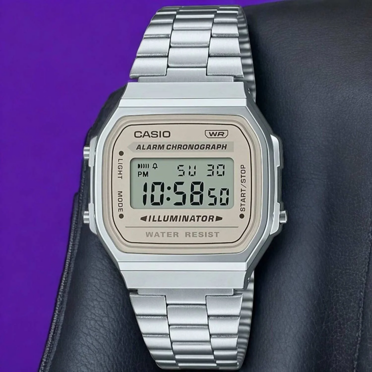 A168WA-8A Casio Vintage Series Watch Silver/Cream