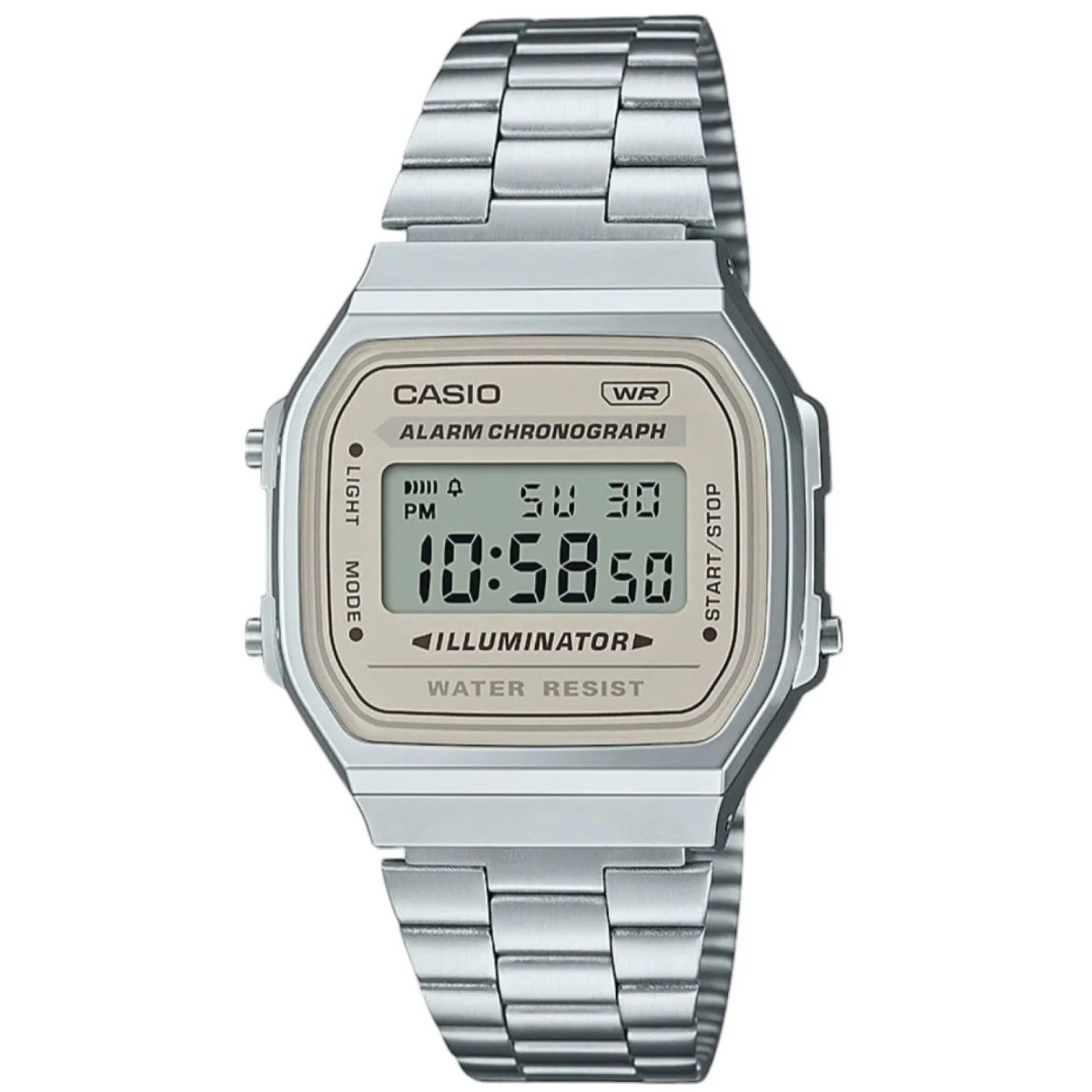 A168WA-8A Casio Vintage Series Watch Silver/Cream