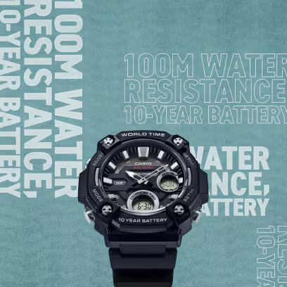AEQ120W-1A Casio 100 Metre 10 Year Battery Watch