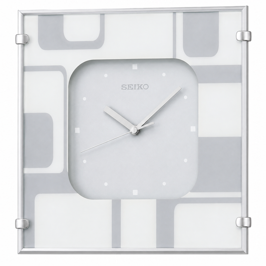 QXA475S Seiko Geometric Abstract Wall  Clock