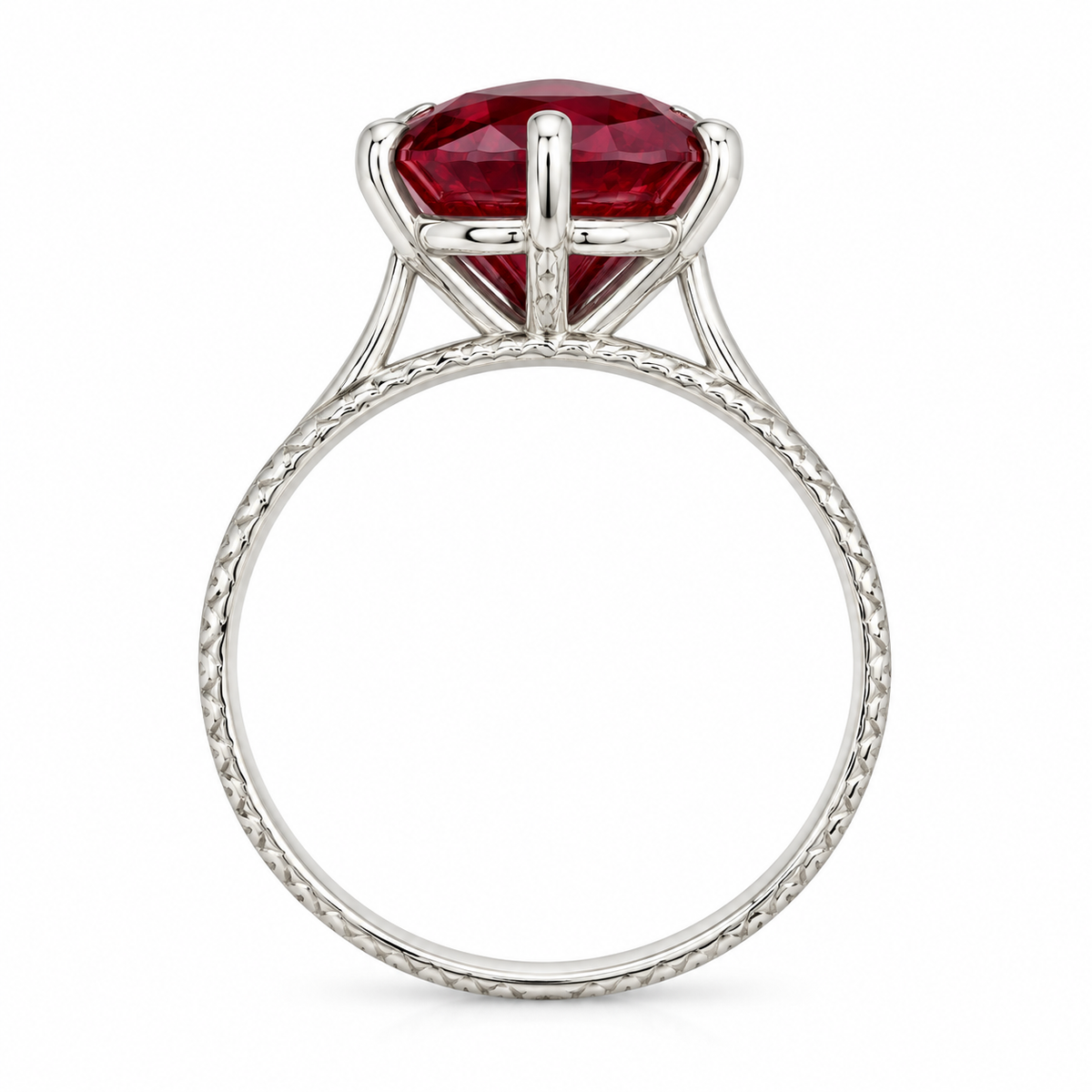 925 Sterling Silver Hawaiian Ruby Solitaire Ring