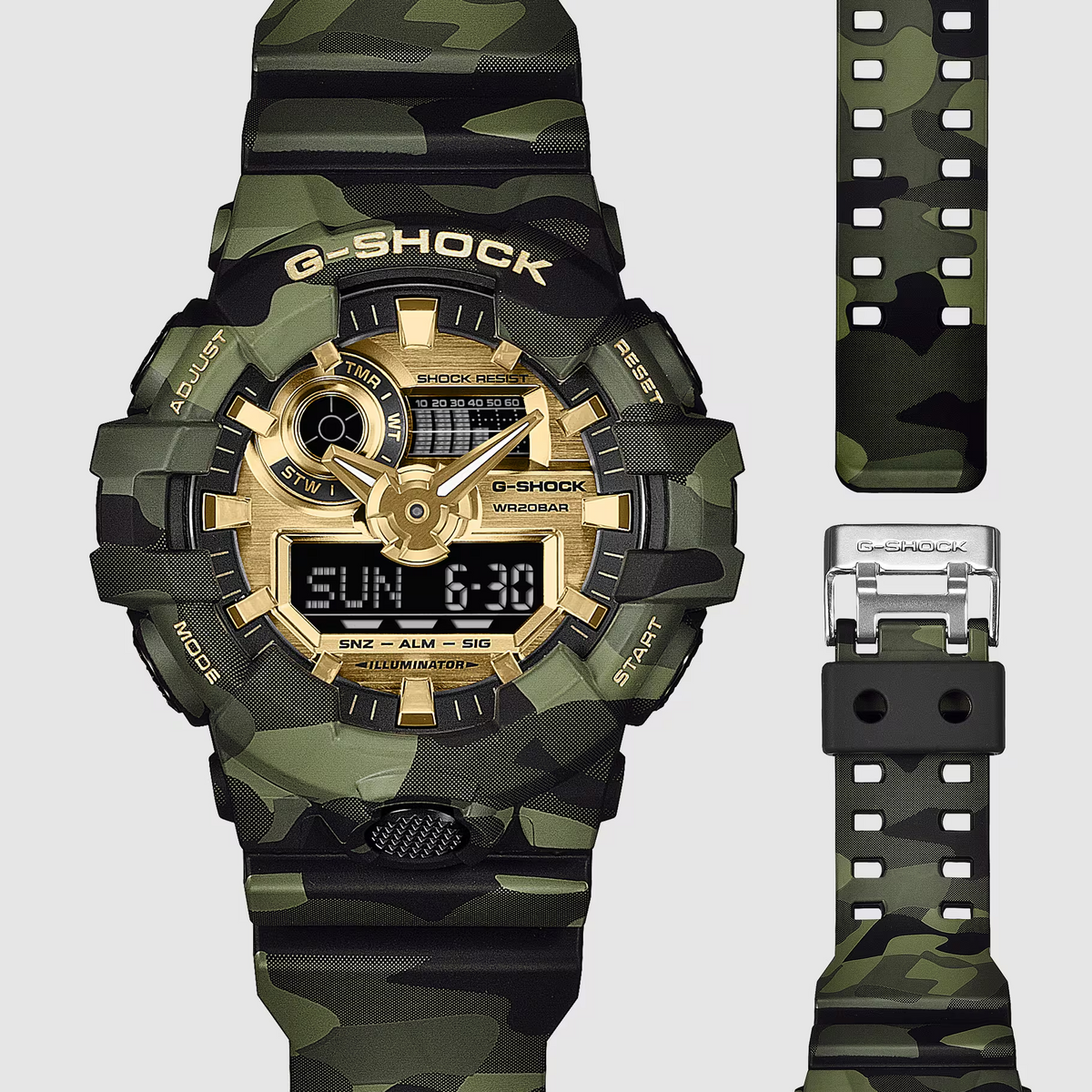GA-700CMG-3A Green Camo/ Gold G-Shock