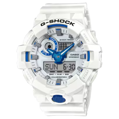 GA700HDS-7A G Shock White/Blue Analog-Digital Watch