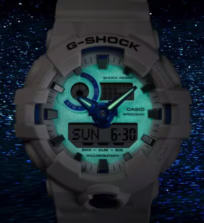 GA700HDS-7A G Shock White/Blue Analog-Digital Watch