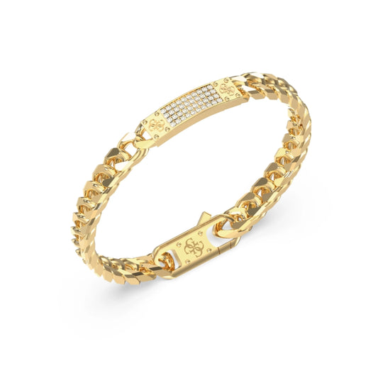 JUMB06031JWYGL GUESS 4G Curb Tag Pave Bracelet