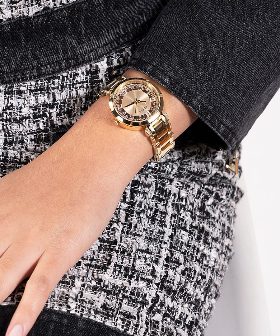 GOLD TONE CASE GOLD TONE STAINLESS STEEL WATCH