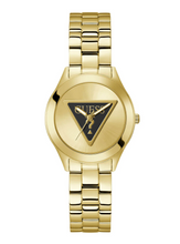 Load image into Gallery viewer, GUESS GW0675l2 Ladies Gold Tri Plaque Black Link Watch
